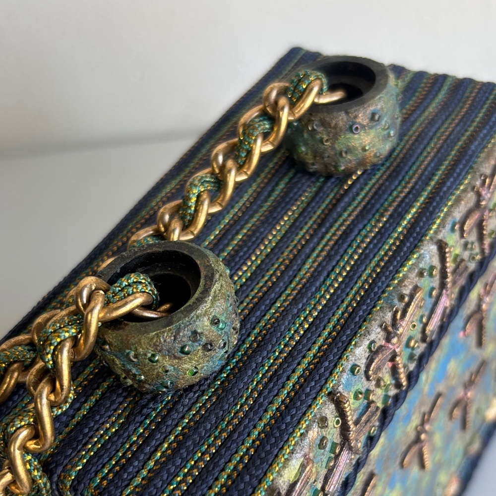 VTG Mary Frances Luxury Crossbody Dragonfly Box Bag Philippines Handmade - Picture 6 of 10